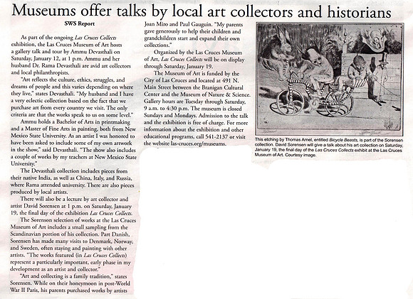 Article on "Las Cruces Collects" exhibit
