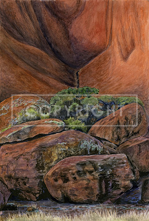 Uluru Boulders With Lichen, Near Pulari