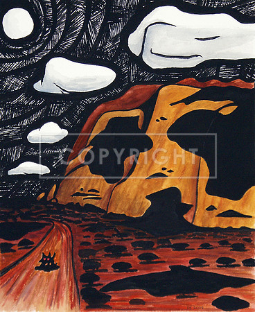 Stalked by Fox, Ayers Rock-1975